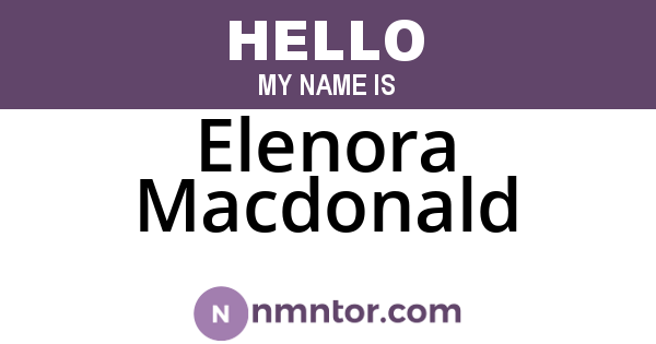 Elenora Macdonald