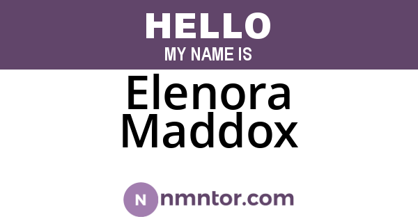 Elenora Maddox