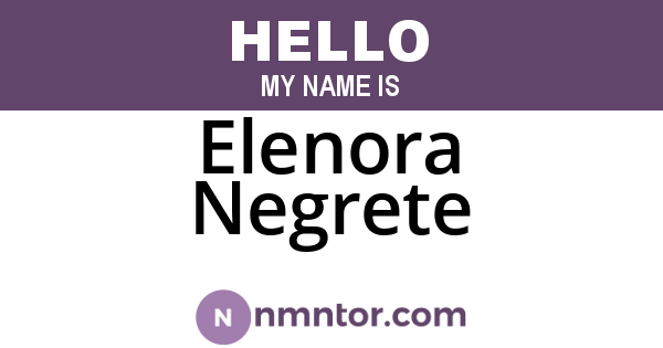 Elenora Negrete