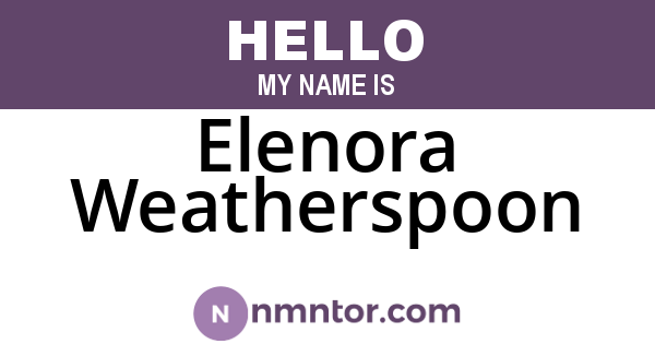 Elenora Weatherspoon