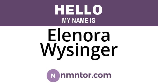 Elenora Wysinger