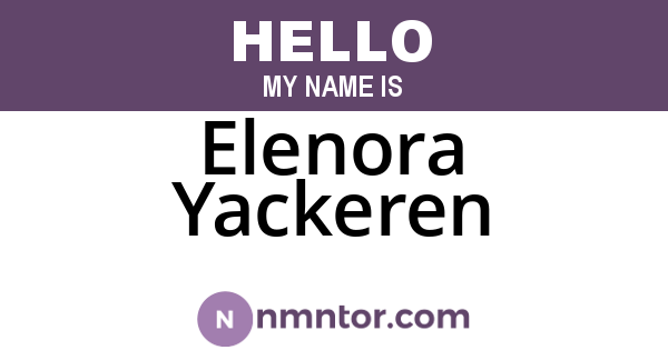 Elenora Yackeren