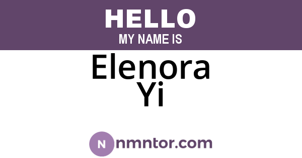 Elenora Yi