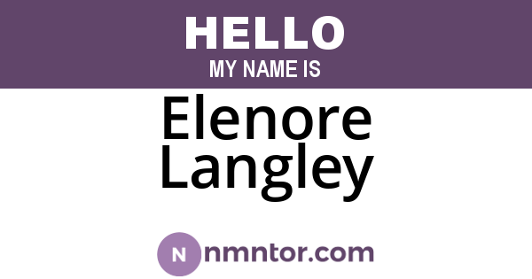 Elenore Langley