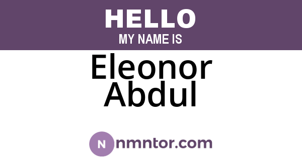 Eleonor Abdul