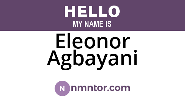 Eleonor Agbayani