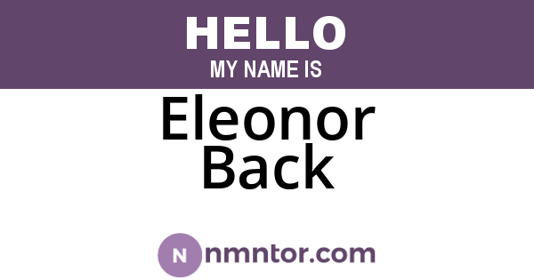 Eleonor Back
