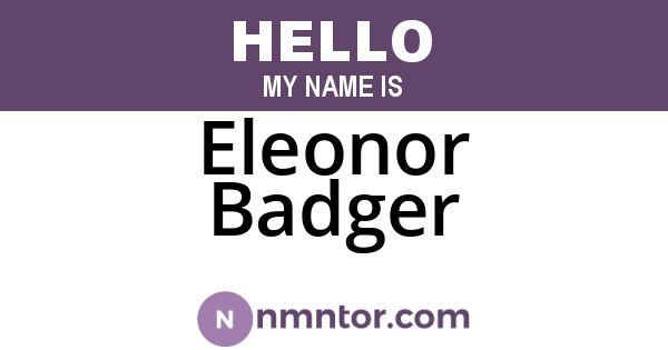 Eleonor Badger
