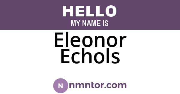 Eleonor Echols