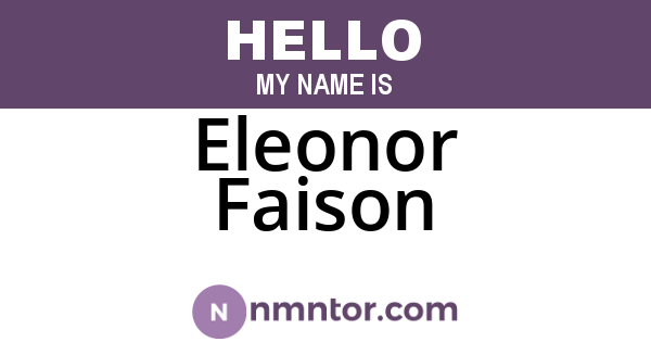 Eleonor Faison