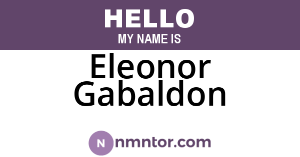 Eleonor Gabaldon