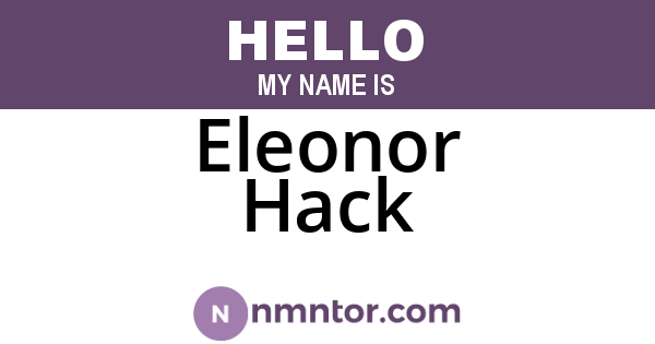 Eleonor Hack