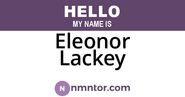 Eleonor Lackey