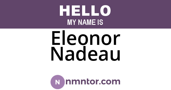 Eleonor Nadeau