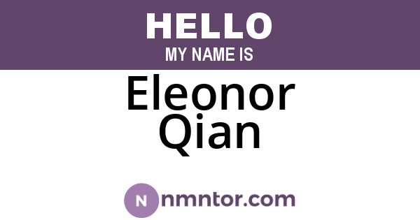 Eleonor Qian
