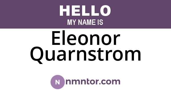 Eleonor Quarnstrom