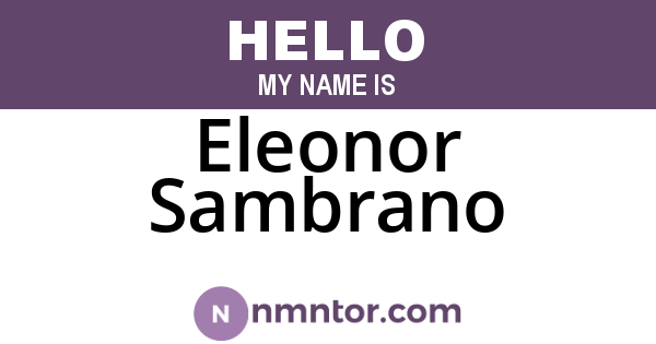 Eleonor Sambrano