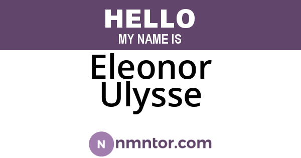 Eleonor Ulysse