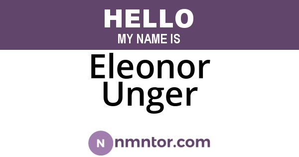 Eleonor Unger