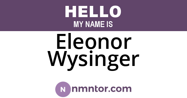 Eleonor Wysinger