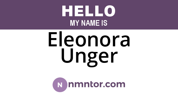 Eleonora Unger