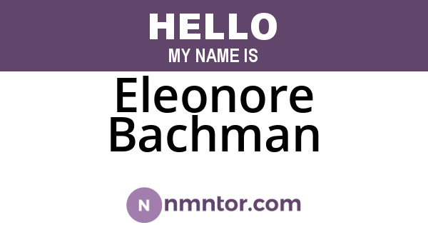 Eleonore Bachman