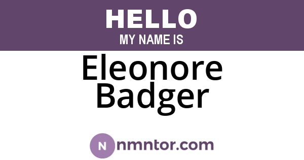 Eleonore Badger