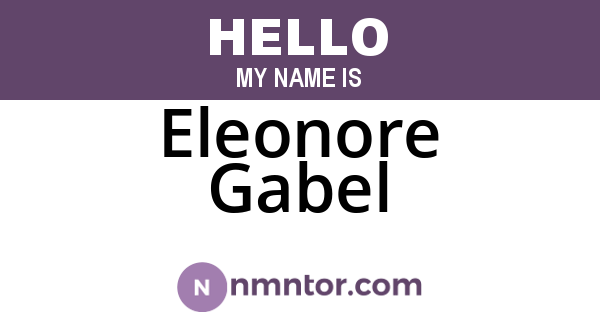 Eleonore Gabel