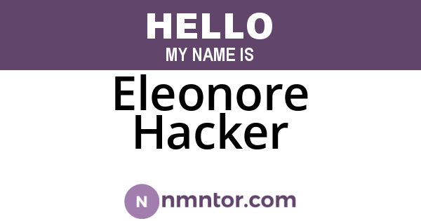 Eleonore Hacker