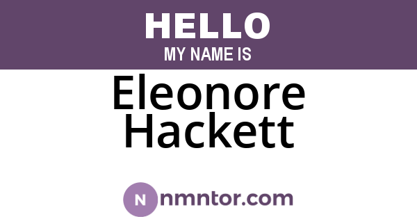 Eleonore Hackett