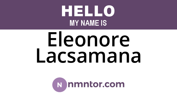 Eleonore Lacsamana