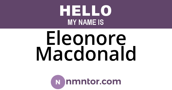 Eleonore Macdonald