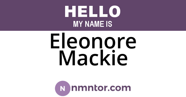 Eleonore Mackie