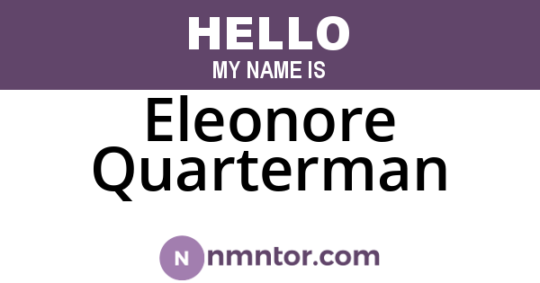 Eleonore Quarterman