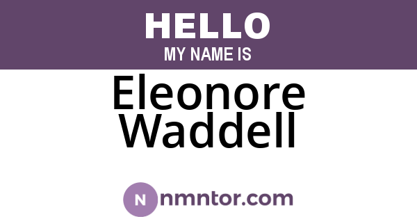 Eleonore Waddell