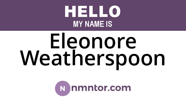 Eleonore Weatherspoon