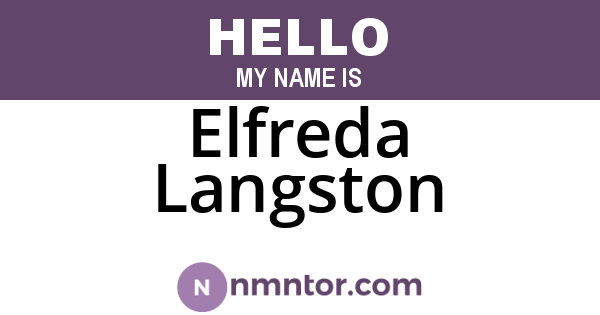 Elfreda Langston