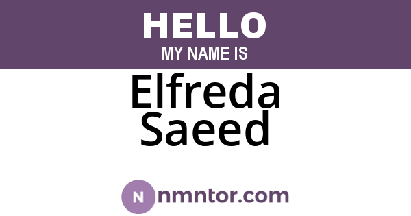 Elfreda Saeed