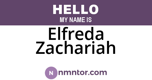 Elfreda Zachariah