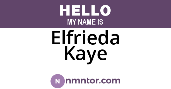 Elfrieda Kaye