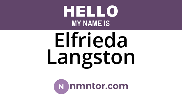 Elfrieda Langston