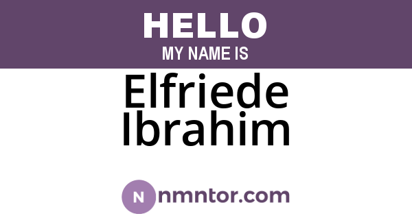 Elfriede Ibrahim