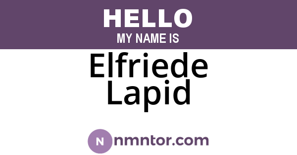 Elfriede Lapid