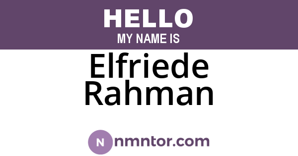 Elfriede Rahman