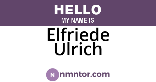 Elfriede Ulrich