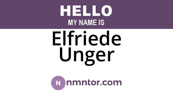 Elfriede Unger