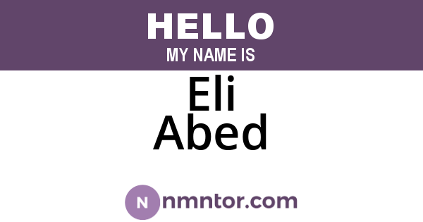 Eli Abed
