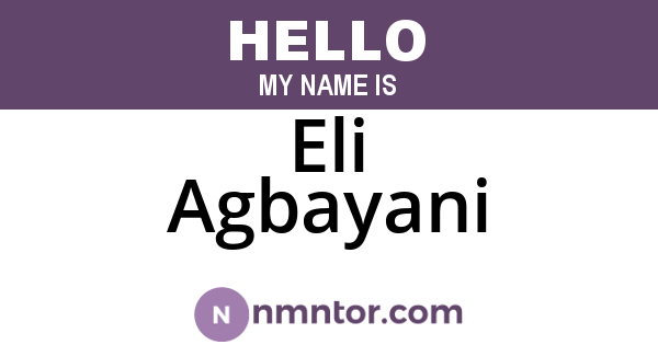 Eli Agbayani