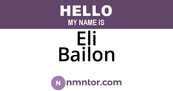 Eli Bailon