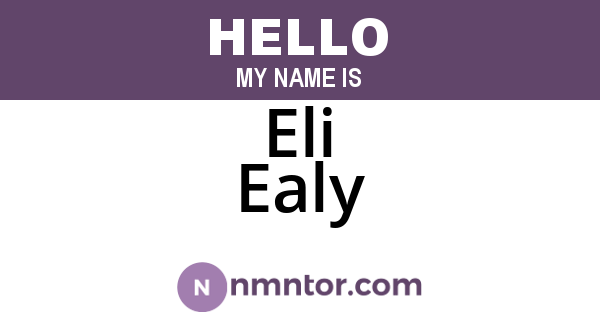 Eli Ealy